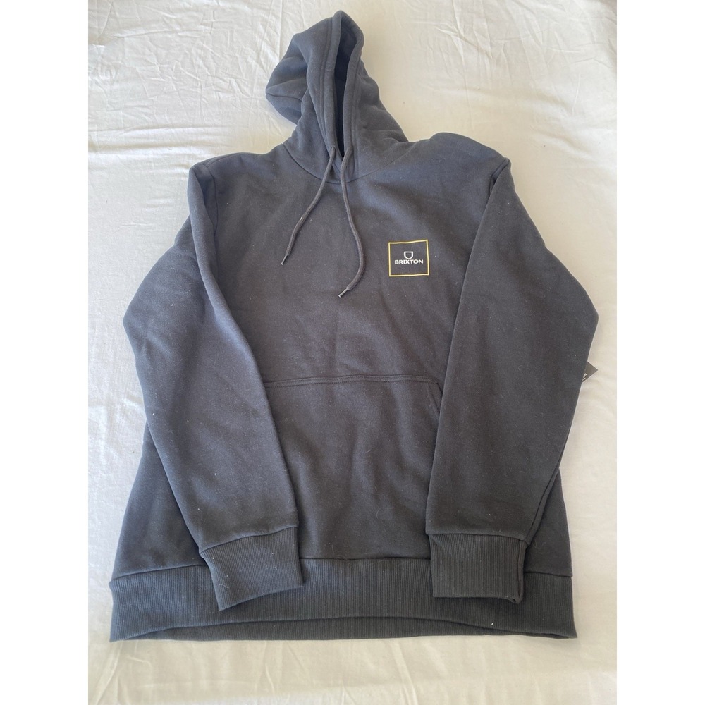 Brixton Mens Alpha Block Pullover Fleece Hoodie Black Medium